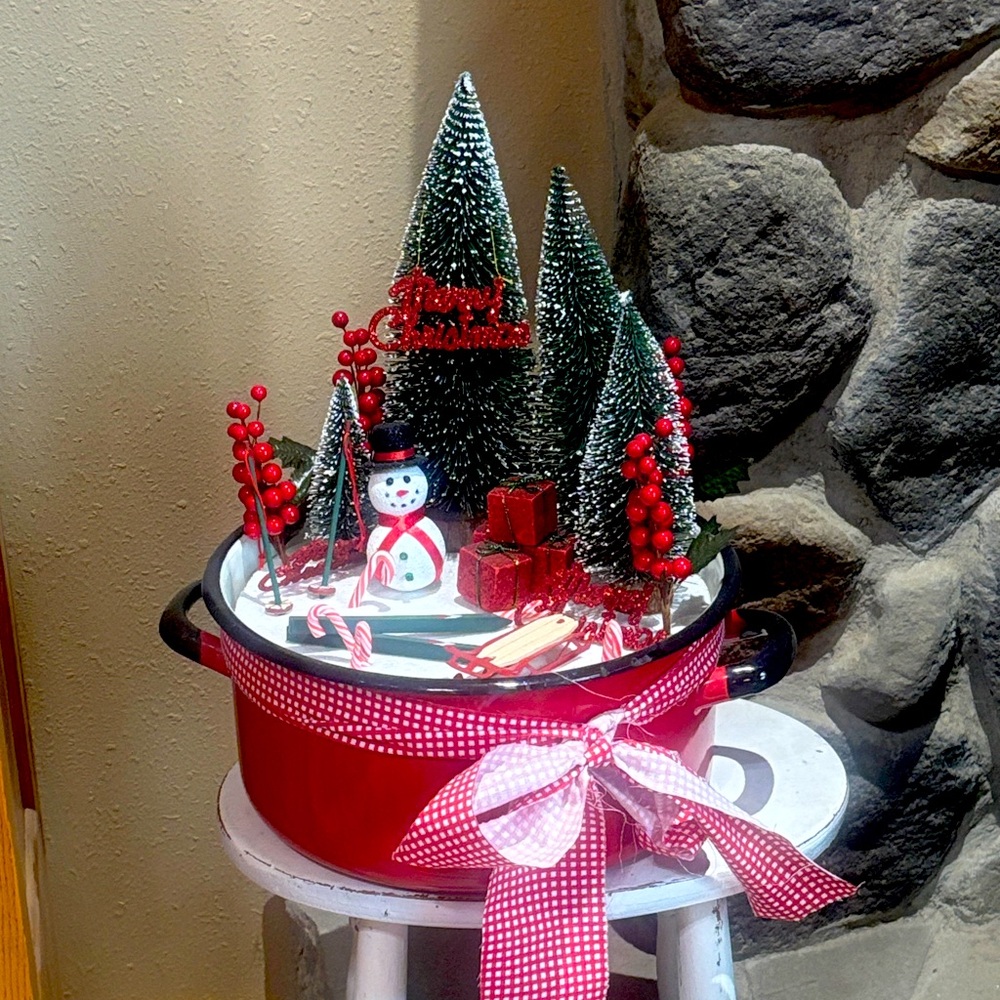 Holiday Centerpiece with Snowman